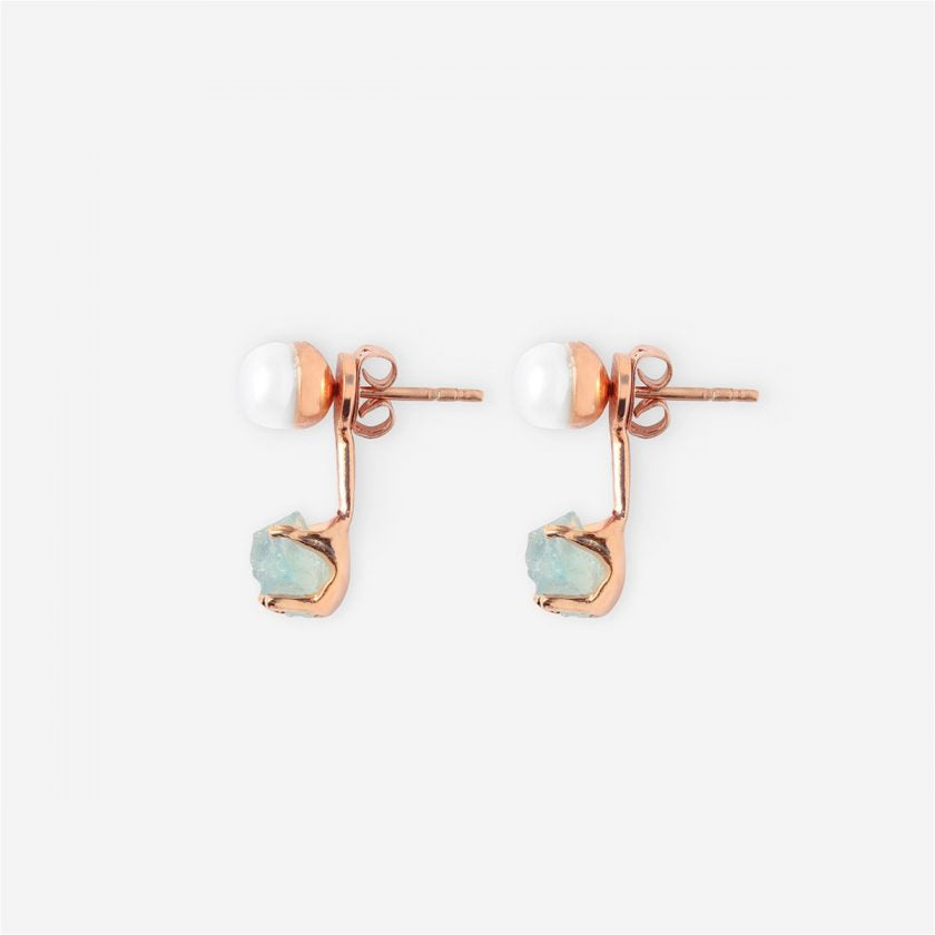 Goddesses Tears earrings – Pearl and Aquamarine