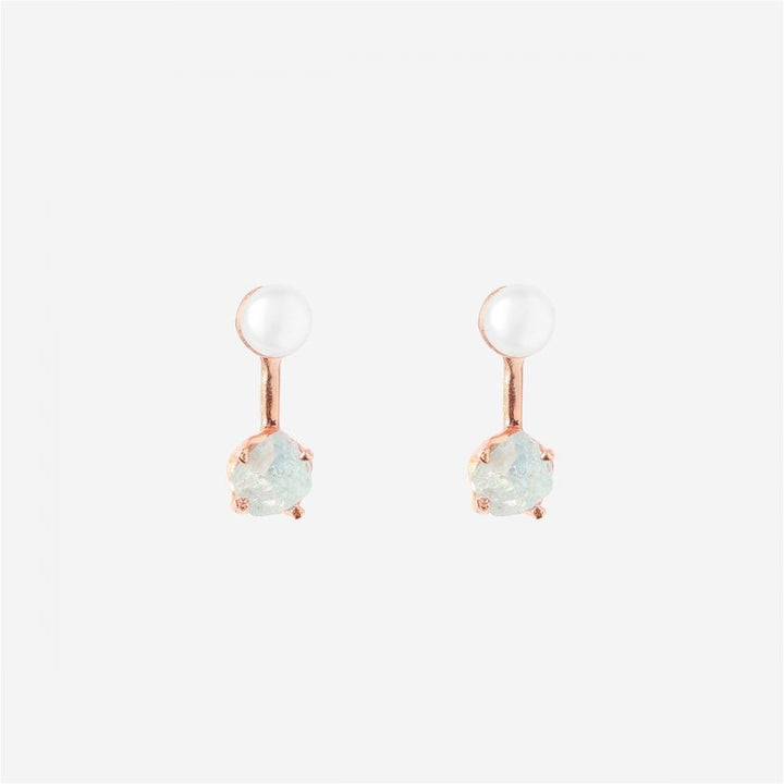 Goddesses Tears earrings – Pearl and Aquamarine