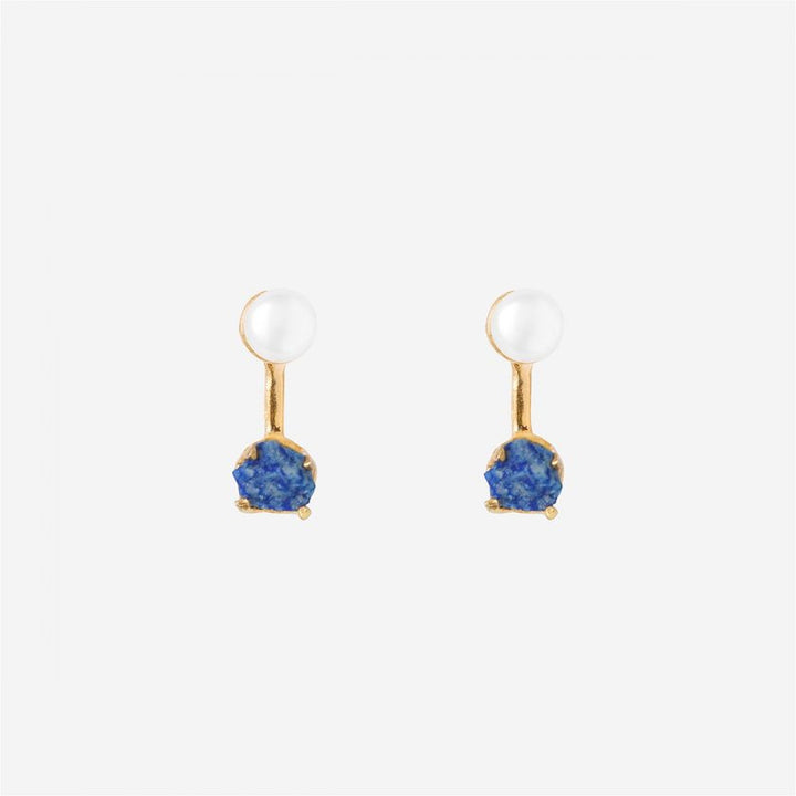 Goddesses Tears earrings – Pearl and Lapis lazuli