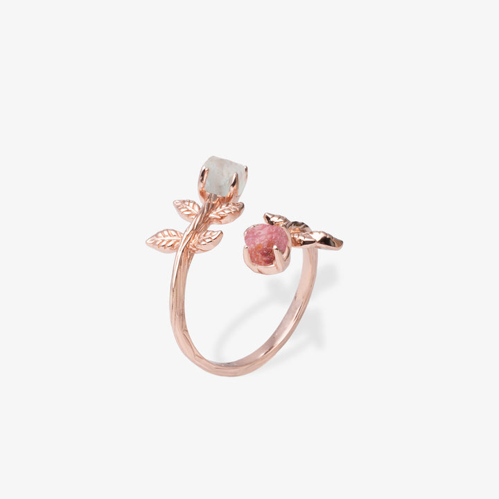 Goddesses Garden Ring – Rose Quartz and Fluorite