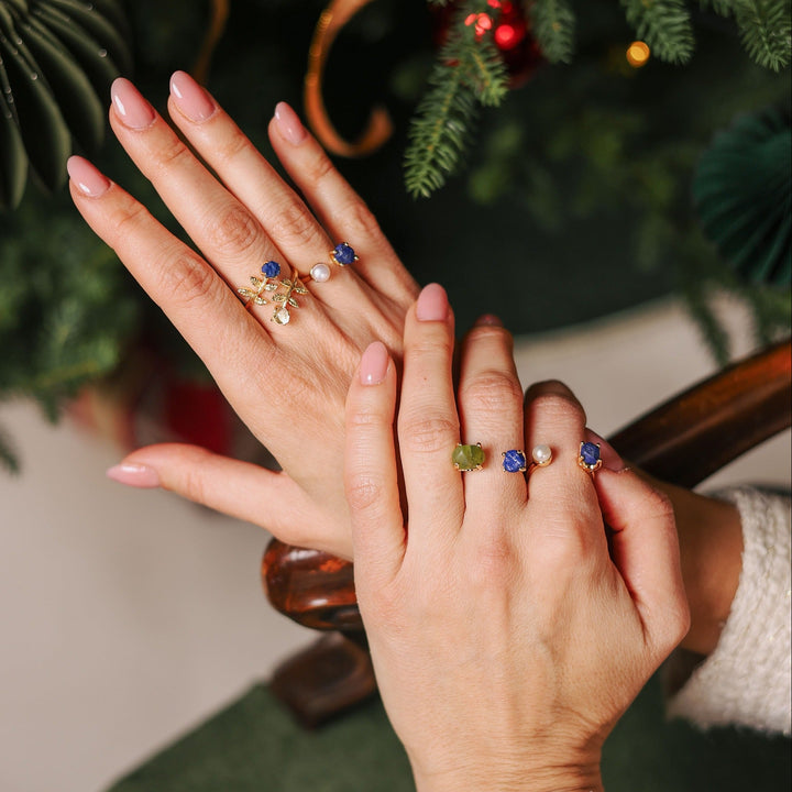 Goddesses Dreams prsten – Peridot i Lapis lazuli