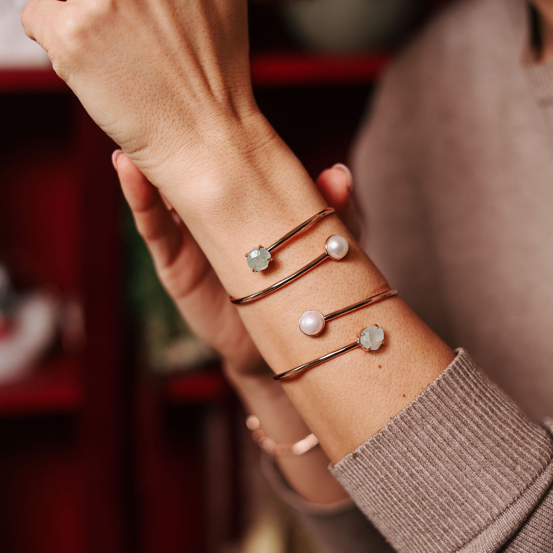 Goddesses Tears narukvica – Biser i Akvamarin