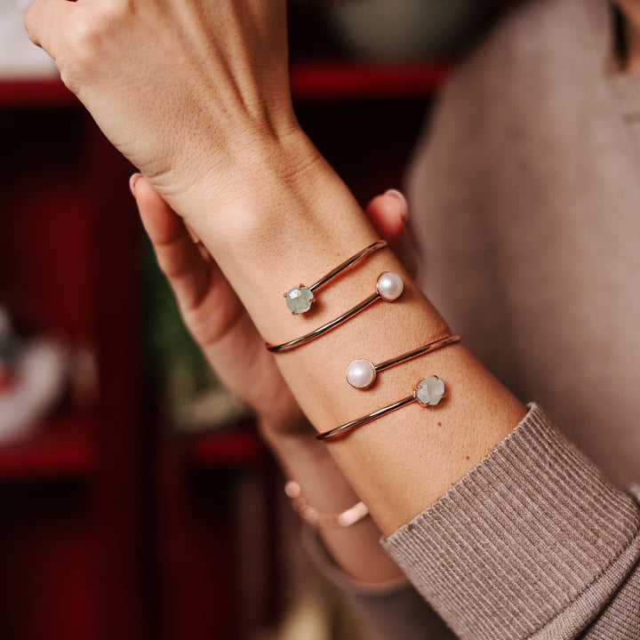 Goddesses Tears narukvica – Biser i Akvamarin