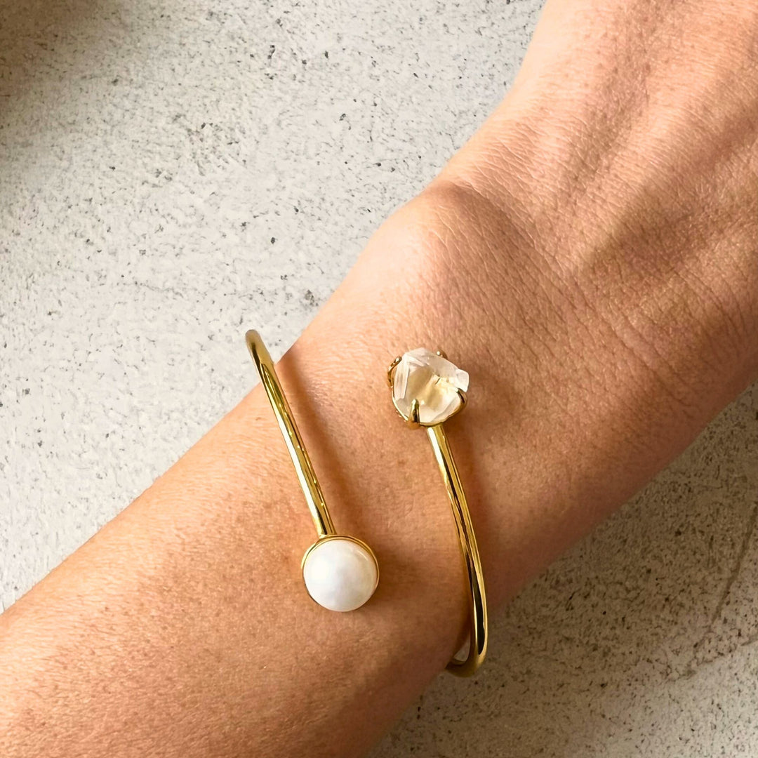 Goddesses Tears narukvica – Biser i Herkimer dijamant