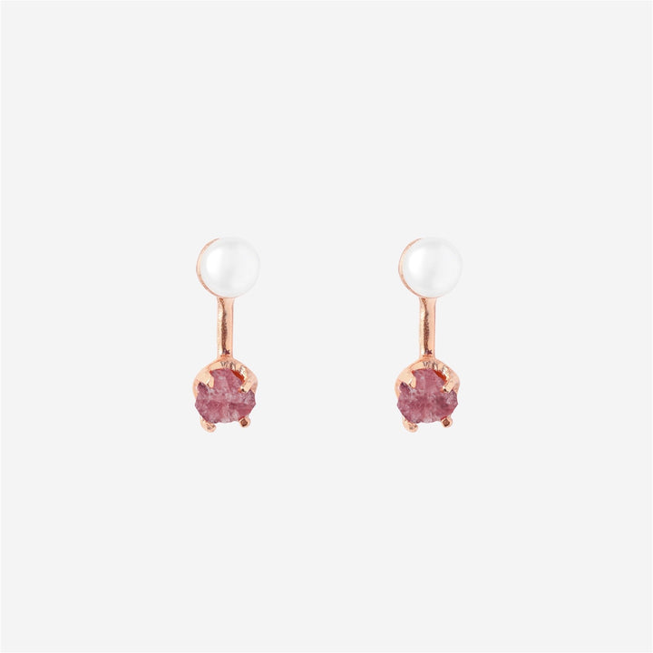 Goddesses Tears earrings – Pearl and Rhodochrosite