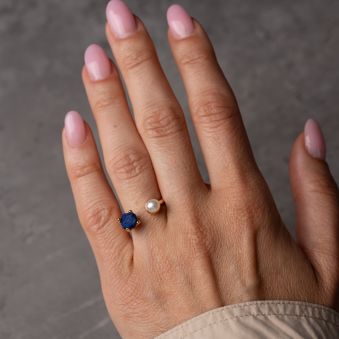 Goddesses Tears prsten – Biser i Lapis lazuli