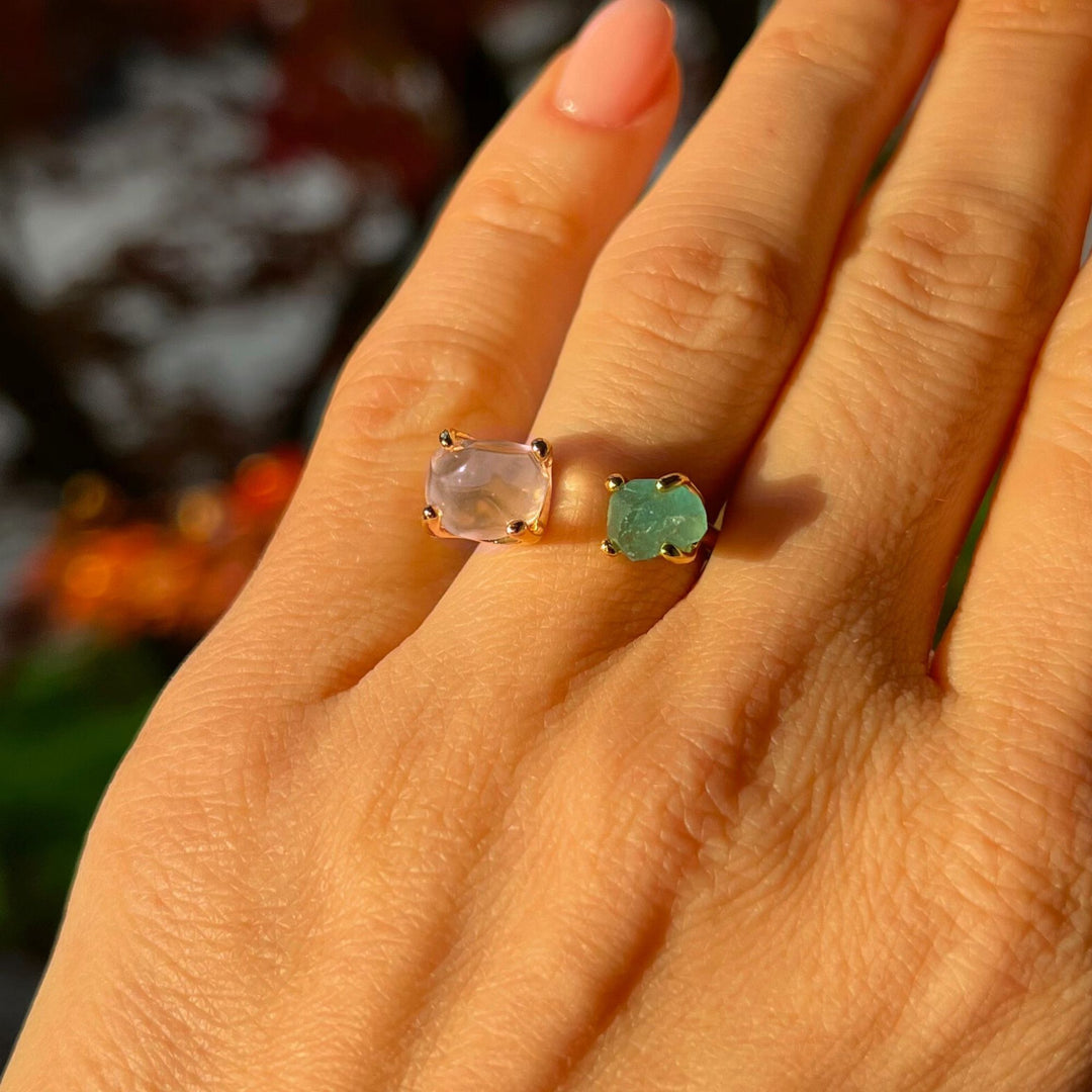 Goddesses Dreams prsten – Herkimer dijamant i Plavi apatit