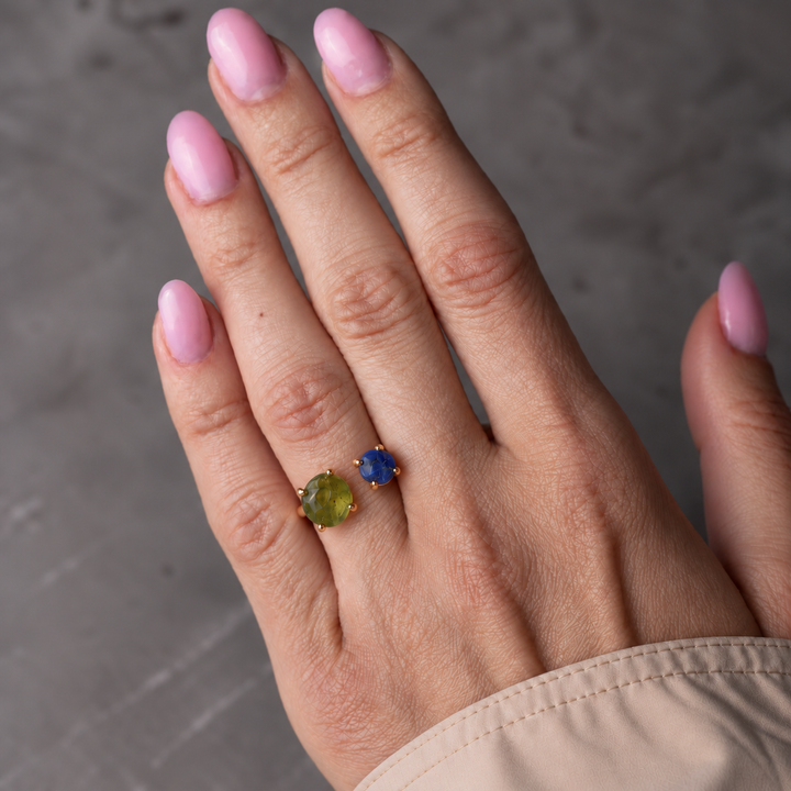 Goddesses Dreams prsten – Peridot i Lapis lazuli