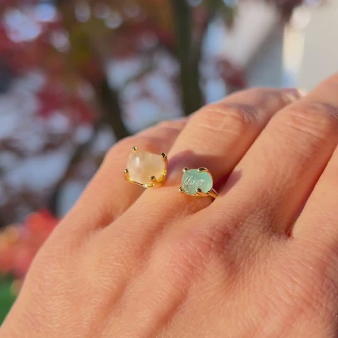 Goddesses Dreams prsten – Herkimer dijamant i Plavi apatit