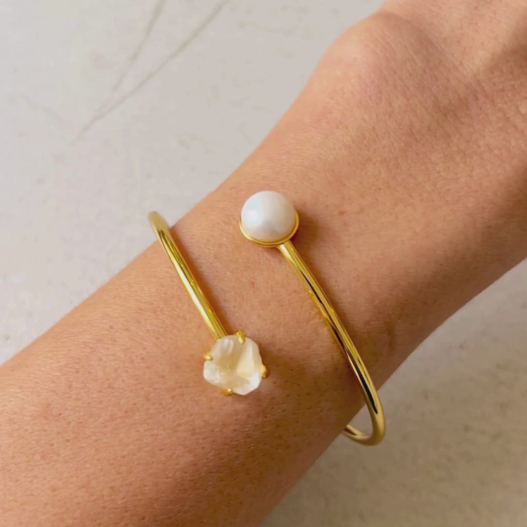 Goddesses Tears narukvica – Biser i Herkimer dijamant