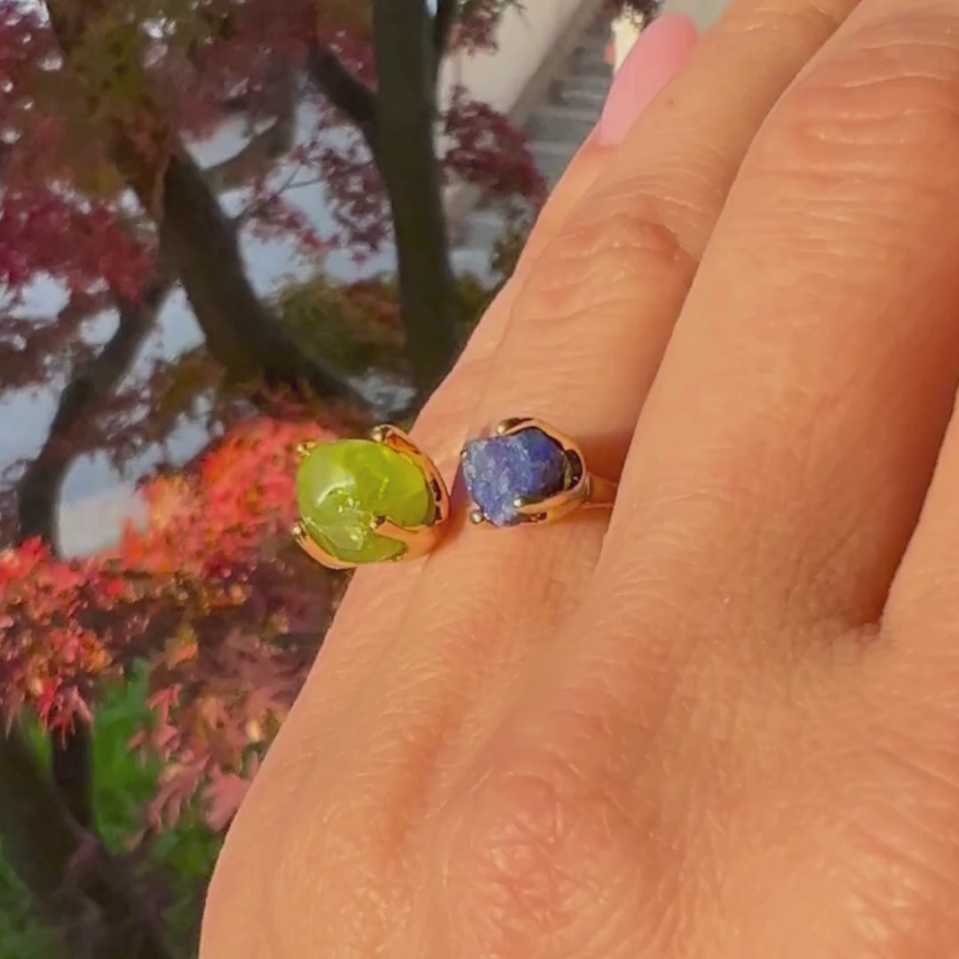 Goddesses Dreams prsten – Peridot i Lapis lazuli