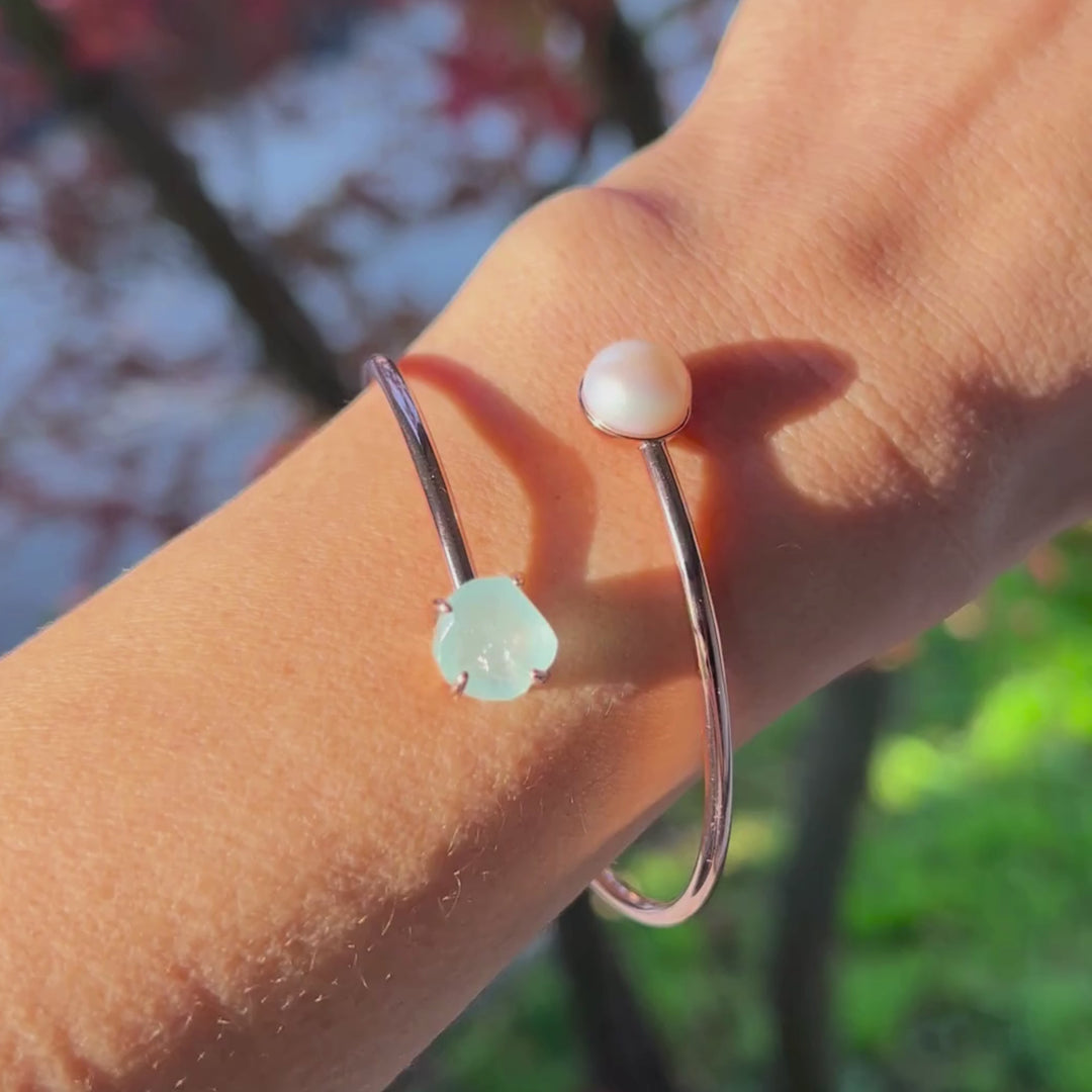 Goddesses Tears narukvica – Biser i Akvamarin